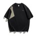 Color blocking splicing label design for loose casual short sleeves