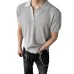 Striped texture lapel short sleeved men Striped texture lapel short sleeved men