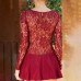 Lace Short Skirt Round Neck Hollow Splicing Satin Dress