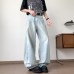 Retro loose straight leg hanging feeling pinch pleated wide leg casual pants