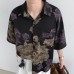 Ice silk ink printed shirt short sleeved beach flower shirt