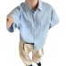 Retro neutral short sleeved casual loose shirt jacket