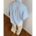 Retro neutral short sleeved casual loose shirt jacket