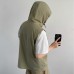 Hooded vest men's summer loose and versatile zipper pocket camisole jacket