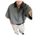 Simple contrasting color lapel short sleeved shirt casual workwear shirt