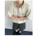 Simple contrasting color lapel short sleeved shirt casual workwear shirt