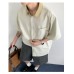 Simple contrasting color lapel short sleeved shirt casual workwear shirt