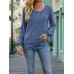 Button Casual Top for Women - Knitted Long Sleeve Autumn Winter Style
