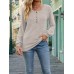 Button Casual Top for Women - Knitted Long Sleeve Autumn Winter Style