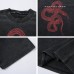 Streetwear Washed Snake Design Short Sleeve T-Shirt Men's  Personalized Loose Couple Top