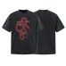 Streetwear Washed Snake Design Short Sleeve T-Shirt Men's  Personalized Loose Couple Top