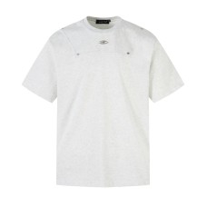 Deconstructed Rivet Design Short Sleeve T-Shirt Men's Loose Casual Top High Street Style