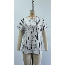 Printed Shirt Women's  Loose Short Sleeve Summer Top
