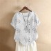 Printed Shirt Women's  Loose Short Sleeve Summer Top