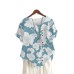 Printed Shirt Women's  Loose Short Sleeve Summer Top