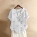 Printed Shirt Women's  Loose Short Sleeve Summer Top