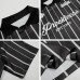 Color Block Letter Print Stripe Collar Short Sleeve T-Shirt Men Casual Loose Top