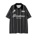 Color Block Letter Print Stripe Collar Short Sleeve T-Shirt Men Casual Loose Top