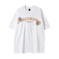 Unique Design Letter Print Short Sleeve T-Shirt for Men and Women Summer Loose Casual Fashion Couple Tee