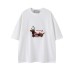 Cute Dachshund Towel Embroidery Trendy Short Sleeve T-Shirt Men Loose Casual Versatile Couple Ins Top