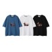 Cute Dachshund Towel Embroidery Trendy Short Sleeve T-Shirt Men Loose Casual Versatile Couple Ins Top