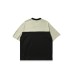 Color blocking splicing V-neck short sleeved men