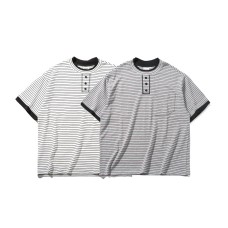 Simple striped loose half sleeved men's and women's short sleeves