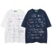 Handwritten letter graffiti casual loose men's and women's short sleeves