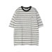 Striped patchwork color speckled round neck men's and women's short sleeves