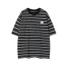 Striped patchwork color speckled round neck men's and women's short sleeves