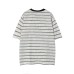 Striped patchwork color speckled round neck men's and women's short sleeves