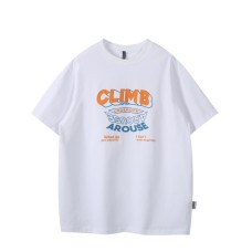Colorful letter printed casual loose men's and women's short sleeves