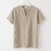 Men's loose short sleeved solid color shirt