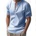 Men's loose short sleeved solid color shirt