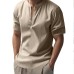 Men's loose short sleeved solid color shirt