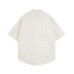 Retro Letter Print Pure Cotton Short Sleeve Shirt Unisex Loose Casual Couple Fit Blouse