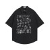 Retro Cartoon Avatar Print Short Sleeve Shirt Unisex Loose Casual Blouse
