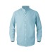 Men's striped stand up collar long sleeved shirt