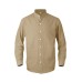 Men's striped stand up collar long sleeved shirt