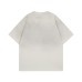 Style Letter Print Half Spray Abrasion Washed Short Sleeve T-Shirt Men's  Loose Couple Fit Tee