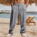 Striped straight leg pants high waisted pants