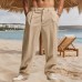 Striped straight leg pants high waisted pants