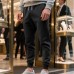 Men's solid color drawstring sports pants