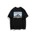 Snow Mountain print round neck short sleeved shirt for men and women