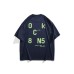 Letter printed round neck loose short sleeved shirt