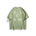 Letter printed round neck loose short sleeved shirt