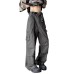 Multi pocket workwear loose straight tube versatile casual pants