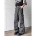 Multi pocket workwear loose straight tube versatile casual pants