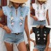 Sweetheart Flutter Sleeve Embroidered Blouse for Women