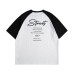 Minimalist letter printed raglan sleeve round neck T-shirt for men